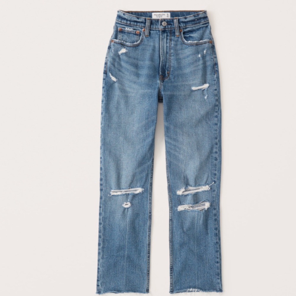Abercrombie straight ultra high rise curve jeans